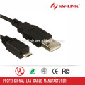 Boa qualidade Lista UL carregador de telefone inteligente e fio de data USB2.0 AM para Micro cabo